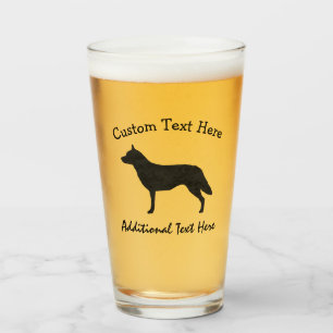 Copo De Pint Silhueta australiana da aguarela do cão do gado