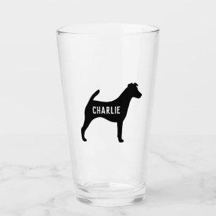 Copo De Pint Silhueta de Cachorro de Raposa Suave Personalizada