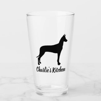 Copo De Pint Silhueta de Cachorro Negro Personalizado