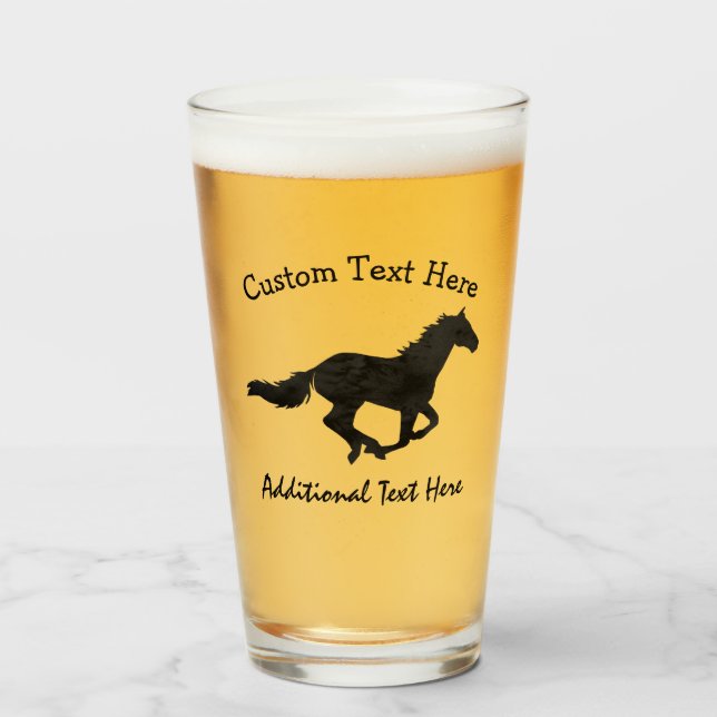 Copo De Pint Silhueta de galope da aguarela do cavalo (Frente (Preenchido))