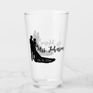 Copo De Pint Silhueta de Noiva e Noivo