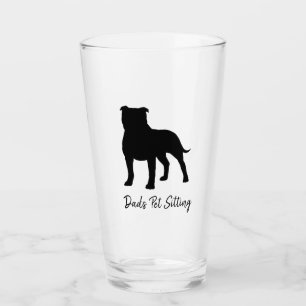 Copo De Pint Silhueta Staffy do cão de Staffordshire bull