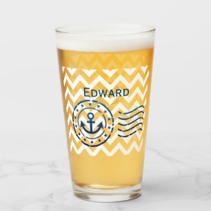 Copo De Pint Símbolo de Ângulo e Âncora Náutico