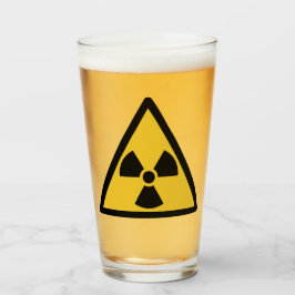 Copo De Pint Símbolo de aviso de radiação (perigo radioativo)