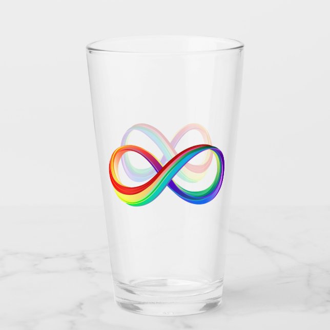 Copo De Pint Símbolo de Infinidade Arco-Íris em Camadas (Frente)