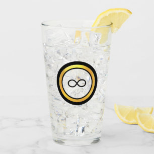 Copo De Pint Símbolo de Infinito Preto Elegante