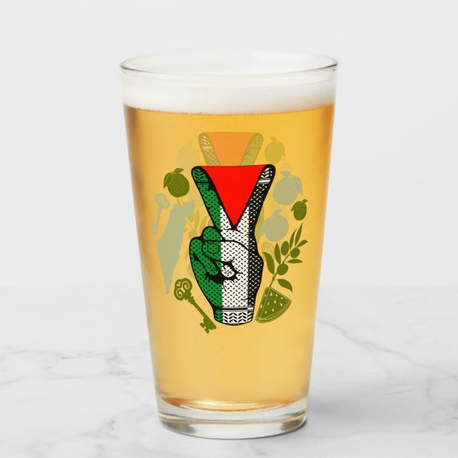Copo De Pint Símbolo do Triângulo Vermelho da Resistência do Si (Frente (Preenchido))