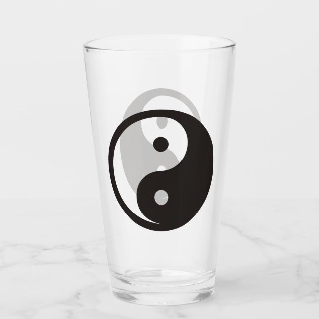 Copo De Pint Símbolo Yin Yang - design de tatuagem sólida (Frente)