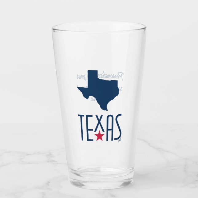 Copo De Pint Símbolos do Texas, Texas, azul-marinho (Frente)