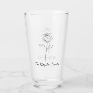 Copo De Pint Simple Line Art Rose Custom Name