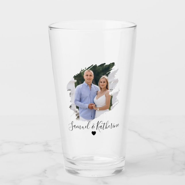 Copo De Pint Simple Lovely Valentine's Couple Beer Glass (Frente)