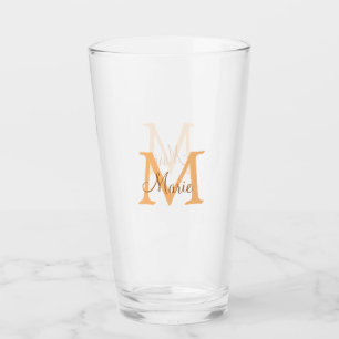 Copo De Pint simple minimal add name monogram orange brown thr