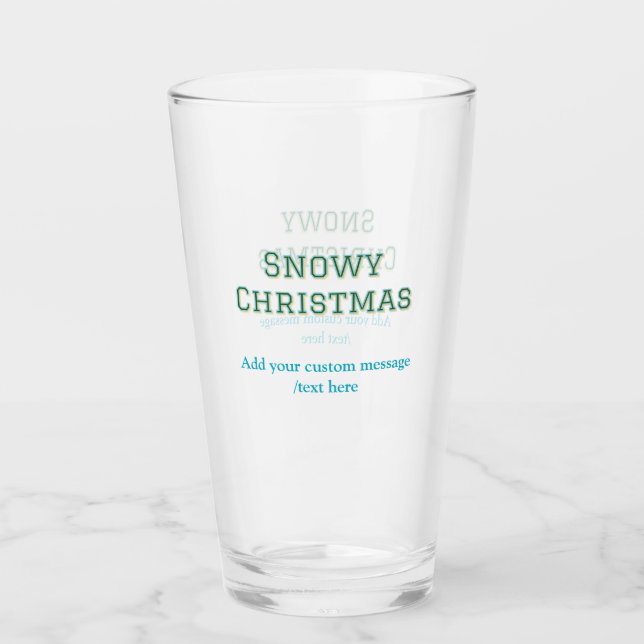 Copo De Pint Simple minimal green happy holidays Christmas  (Frente)