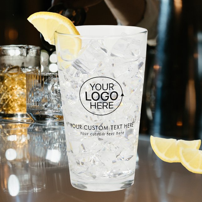 Copo De Pint Simples adicione sua tipografia limpa do logotipo (Simple Add Your Logo Clean Typography Glass)