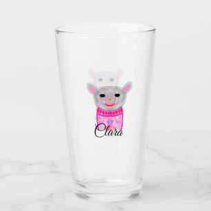 Copo De Pint Simples animais coloridos aquarela adicionar nome 