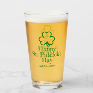 Copo De Pint Simples Elegante Dia de São Patrício Shamrock sort
