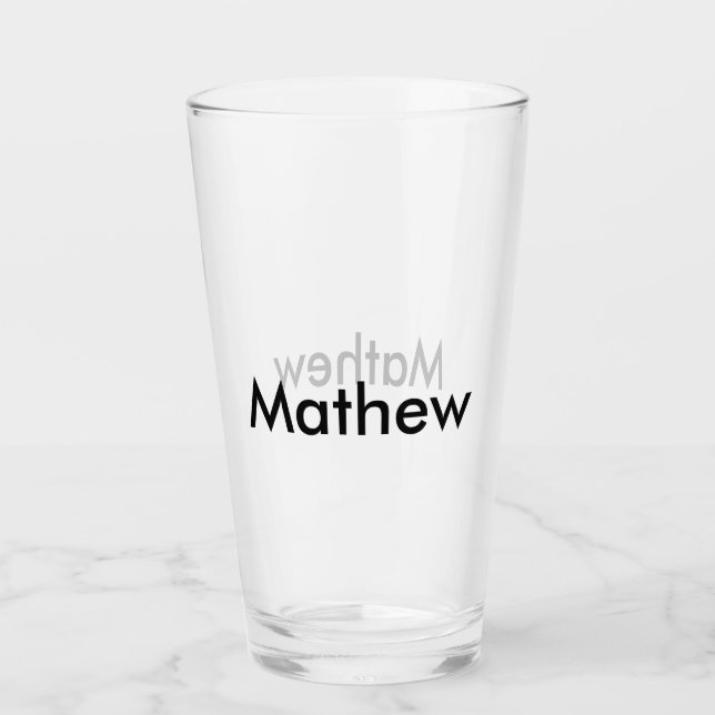 Copo De Pint simples letra inicial monograma adicione seu nome  (Frente)