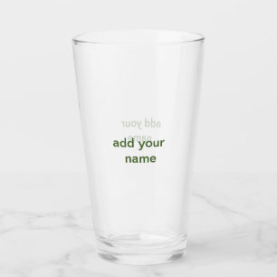 Copo De Pint Simples minimal verde adicione seu texto nome foto