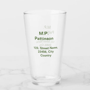 Copo De Pint Simples minimal verde adicione seu texto nome foto