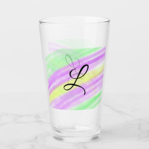 Copo De Pint Simples roxo verde aquarela adicione seu monograma