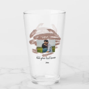 Copo De Pint simples texto de monograma de nome personalizado