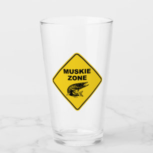 Copo De Pint Sinal da Zona de Pesca Muskie