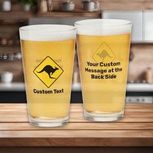 Copo De Pint Sinal de Aviso do Kangaroo
