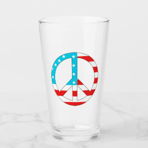 Copo De Pint Sinal de Paz de Bandeira Americana