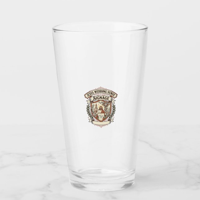 Copo De Pint Sinalização de Local de Casamento de Jesus Sinal d (Frente)