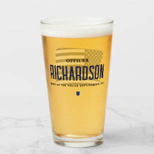 Copo De Pint Sinalizador de Policial Thin Blue Line Personaliza