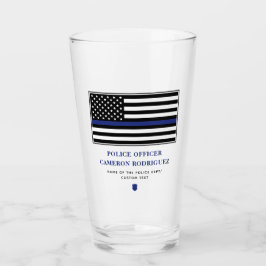 Copo De Pint Sinalizador de Policial Thin Blue Line Personaliza