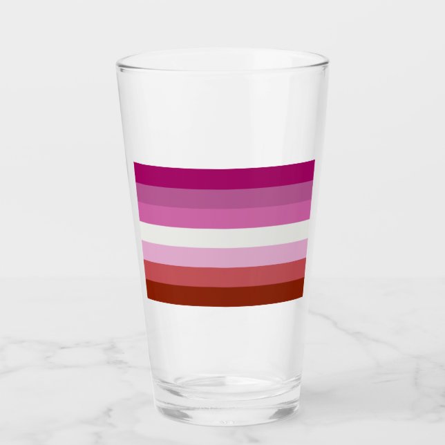 Copo De Pint Sinalizador do Orgulho Lésbico Rosa (Frente)
