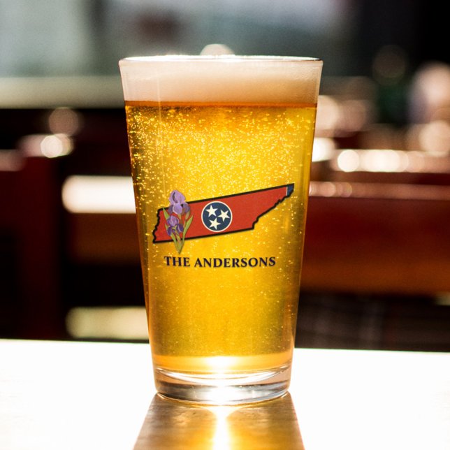 Copo De Pint Sinalizador do Tennessee com texto personalizado í (Criador carregado)