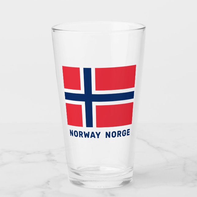 Copo De Pint Sinalizador Norueguês de Nome Personalizado (Frente)