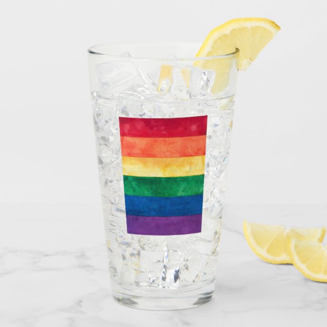Copo De Pint Sinalizador orgulho gay Arco-Íris (Gelo traseiro)