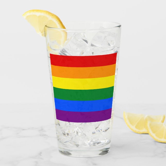 Copo De Pint Sinalizador Orgulho gay do arco-íris LGBT (Gelo frontal)