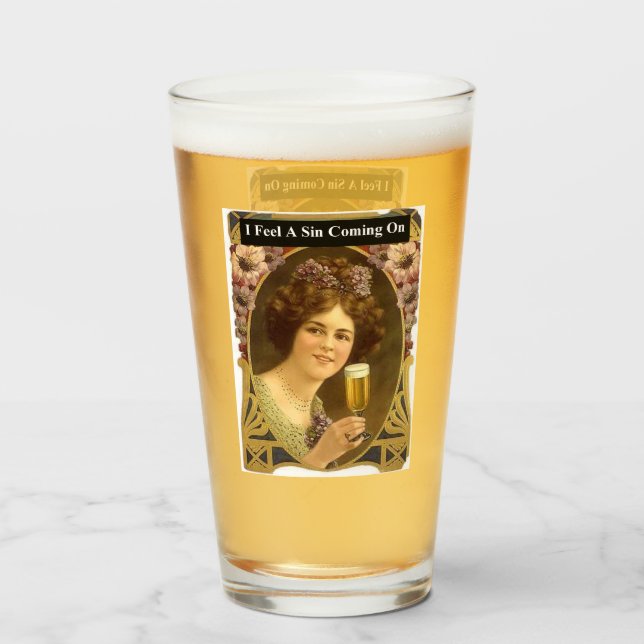 Copo De Pint Sinto um Pecado se Aproximando (Frente (Preenchido))