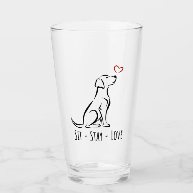 Copo De Pint Sit-Keep-Love Labrador (Frente)