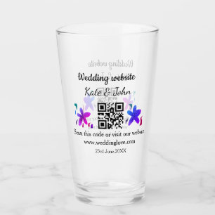 Copo De Pint Site de casamento mínimo simples Q R código adicio