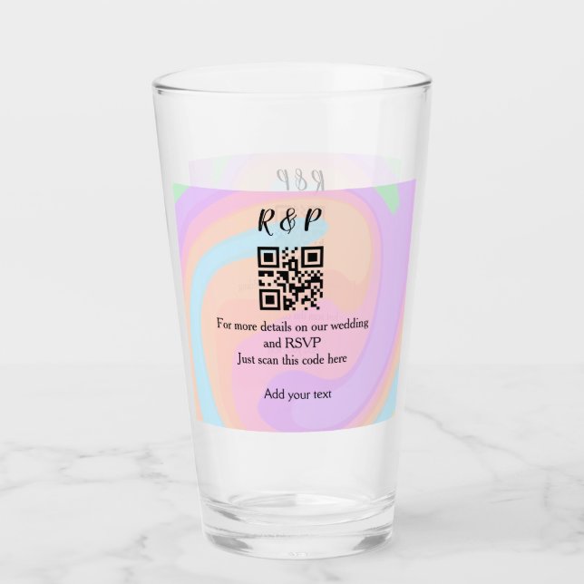 Copo De Pint site de casamento rsvp q r código adicionar texto  (Frente)
