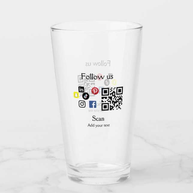Copo De Pint site simples de código de barras de código QR de e (Frente)