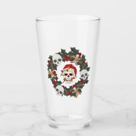 Copo De Pint Skeleton Christmas Wreath em um