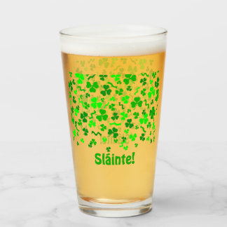 Copo De Pint Sláinte Lucky Irish Shamrocks Personalized Pint
