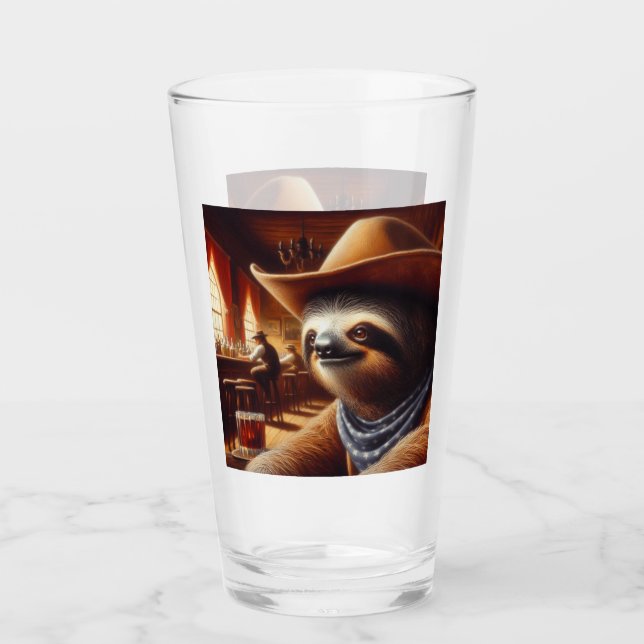 Copo De Pint Sloth Cowboy em Saloon (Frente)