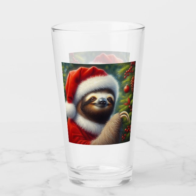 Copo De Pint Sloth Santa Claus (Frente)