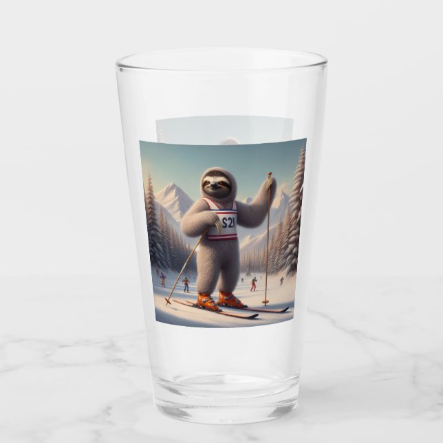 Copo De Pint Sloth Skiing (Frente)