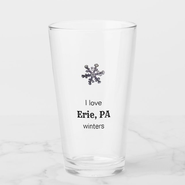 Copo De Pint Snowflake I Love Custom City Winters (Frente)
