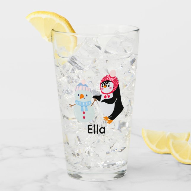 Copo De Pint Snowman e Pinguim congelados (Gelo frontal)