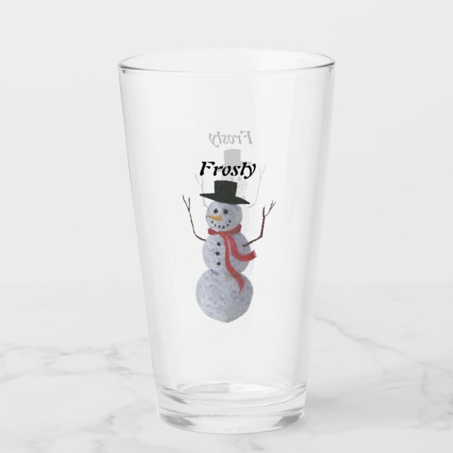 Copo De Pint Snowman Glass (Frente)