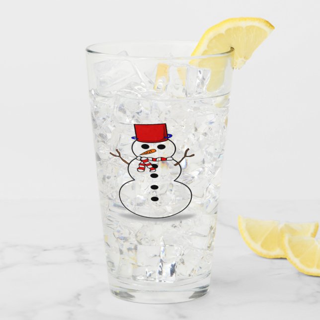 Copo De Pint Snowman Glass Tumbler (Gelo traseiro)